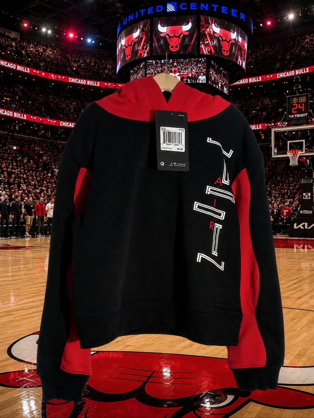 Jordan Black & Red Pullover Hoodie for Girls Size 6
